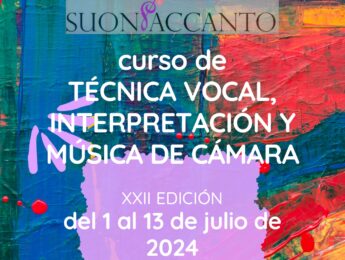 Imagen de la noticia Inscripciones para el curso de canto, técnica vocal, interpretación y música vocal de cámara SUONACCANTO 2024