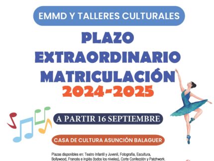 Imagen de la noticia Periodo extraordinario de matriculación. Centro Cultural Asunción Balaguer