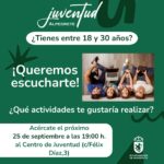 Imagen de la noticia Encuentro participativo en el Centro de Juventud. ¡Queremos escucharte!