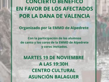 Imagen de la noticia Concierto benéfico en favor de los afectados por la DANA. EMMD de Alpedrete