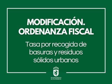 Imagen de la noticia Periodo de información pública. Modificación de la ordenanza reguladora de la tasa de recogida de basuras y residuos sólidos urbanos