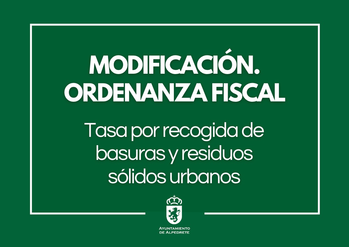 Imagen de la noticia Periodo de información pública. Modificación de la ordenanza reguladora de la tasa de recogida de basuras y residuos sólidos urbanos