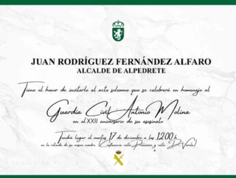 Imagen de la noticia Homenaje al Guardia Civil Antonio Molina